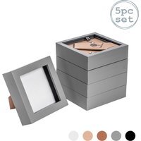 "4x4"" 3D Box Photo Frame Pack of 5 - Grey" - thumbnail 1