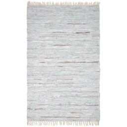 Homescapes Leather Glitter Rug - Silver/Natural / 200cm - thumbnail 2