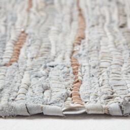 Homescapes Leather Glitter Rug - Silver/Natural / 200cm - thumbnail 4