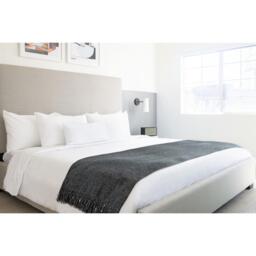 Darcy Tassel Blanket Throw - Charcoal / 130x150cm - thumbnail 2