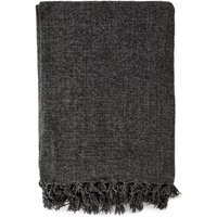 Darcy Tassel Blanket Throw - Charcoal / 130x150cm