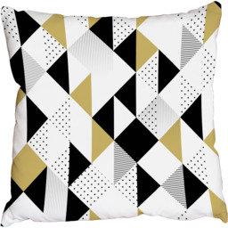Abstract Triangles. Gold black and white Outdoor Cushion - Yellow / 45cm - thumbnail 2