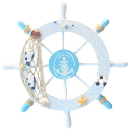 Wooden Ship Wheel Nautical Wall Hanging Decoration - Fish / Fish - thumbnail 2
