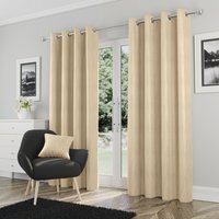 Pair of Goodwood Cream Eyelet Thermal Room Darkening Curtains - Cream / 183cm / 117cm - image 1