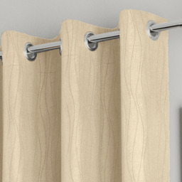 Pair of Goodwood Cream Eyelet Thermal Room Darkening Curtains - Cream / 183cm / 117cm - thumbnail 4