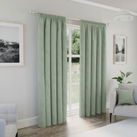 Dallas Green Blackout Pencil Pleat Curtains - Green / 137cm / 117cm - thumbnail 1