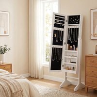 SONGMICS Standing Armoire Organiser, Jewellery Storage - White