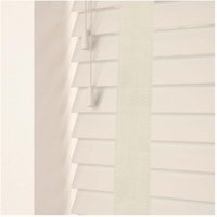 50mm Slat Real Wood Venetian Blind With Tapes 120cm Drop - Cream / 80cm