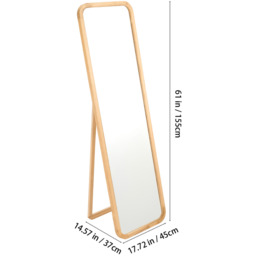 Full-Length Wooden Frame Mirror with Stand - Original Wood - thumbnail 2