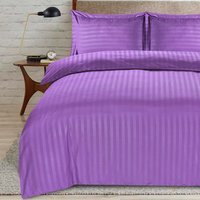 satin stripe s-king purple duvet - Purple