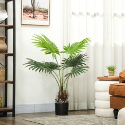 HOMCOM Artificial Plant with PEVA Leaves and Coconut Coir  - Green / 94cm - thumbnail 4