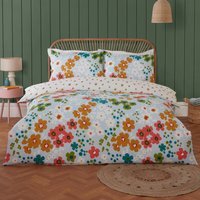 Betty Polyester Reversible Duvet Cover Set with Pillowcase - Blue / Single - image 1