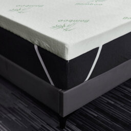 Soft bamboo bounce back foam mattress topper - White / 135cm - thumbnail 3