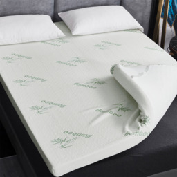 Soft bamboo bounce back foam mattress topper - White / 135cm - thumbnail 2