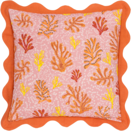 Coral Scalloped Cushion - Sandy Pink / Polyester - thumbnail 2