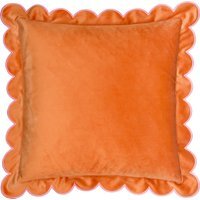 Lil Scallop Velvet Cushion - Orange-Pink / Polyester