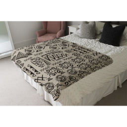 Striped Egyptian Theme With Ethnic And Tribal Motifs Blanket - Brown - thumbnail 4