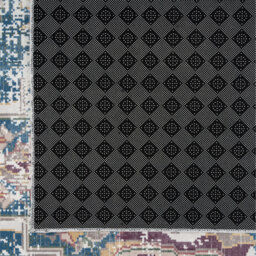 Blue Distressed Washable Rug - Navy Red Orange / 50cm x 80cm (Extra Small) - thumbnail 2