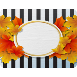 Orange  Red Autumn Leaves On Black Stripes Blanket - Orange - thumbnail 2