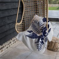 Prints Of Navy Autumn Leaves Blanket - Blue - thumbnail 1