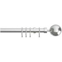 22-25mm Chrome Finesse Ball End Metal Curtain Pole Set - Antique Brass / 120cm