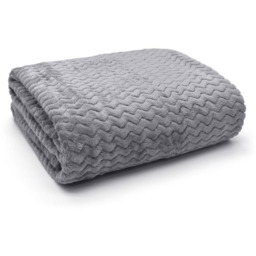 Snug Soft Chevron Patterned Blanket Mink Throw  - Silver / 127x152 - thumbnail 5