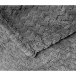 Snug Soft Chevron Patterned Blanket Mink Throw  - Silver / 127x152 - thumbnail 3