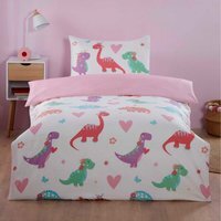 Dino Daisy Microfibre Polyester Duvet Set With Pillowcase - Multi / Junior