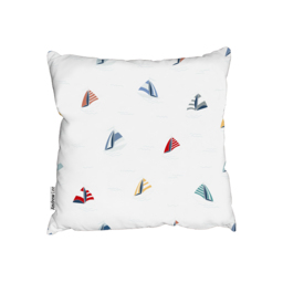 Striped Sailboats Outdoor Cushion - White / 60cm - thumbnail 2