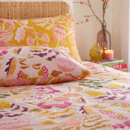 Protea Floral Reversible Duvet Cover Set - Pink / Double - thumbnail 3
