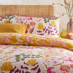 Protea Floral Reversible Duvet Cover Set - Pink / Double - thumbnail 4