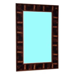 Antique Wall Mirror Hall Bricks Style Frame - Brown - thumbnail 2