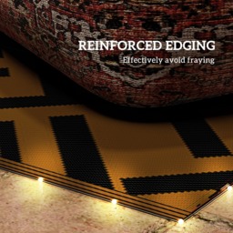 Outsunny Reversible Outdoor RV Rug with LED String Light - Brown and Black - thumbnail 5