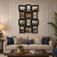 12 Multi-Aperture Ornate Photo Frame Grey 58x45Cm - Blacky