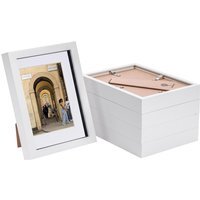 "3D Box Photo Frames with 4"" x 6"" Mounts - A5 (6"" x 8"") - WhiteWhite - White/White" - image 1