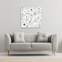 Hand Drawn Christmas Decorations Gallery Canvas - White / 61cm