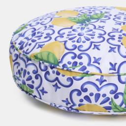 Lemon Outdoor Round Filled Padded Cushion - Yellow - thumbnail 4