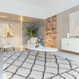 Moroccan Berber Shaggy Rugs Living Room Diamond Design - Dark Cream / 80x150 cm Rectangle - thumbnail 2