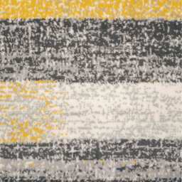 Distressed Striped Block Living Room Rug - Ochre / 240 x 60cm - thumbnail 3