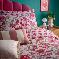 Glass Hearts Printed Duvet Cover Set - Pink / Superking - image 1