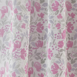 Pair of Mia Pink Floral Print Sheer Voile Panels - Pink / 137cm - thumbnail 4