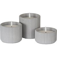Luxe Collection Natural Glow Chalk Ribbed LED Candle, Medium - White - image 1