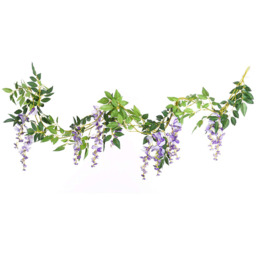 Set of 2 Artificial Hanging Wisteria Flowers - Purple - thumbnail 2