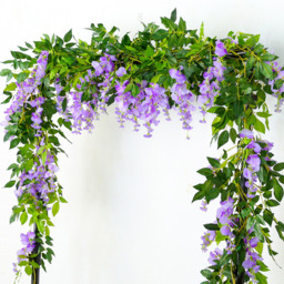 Set of 2 Artificial Hanging Wisteria Flowers - Purple - thumbnail 4