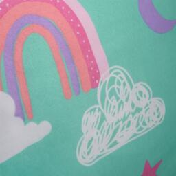 Unicorn Rainbow Reversible Duvet Set - Green/Purple / Single - thumbnail 4