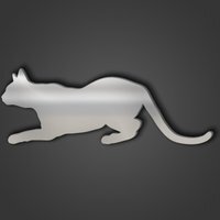Abyssinian Cat Style 5 Silver Acrylic Mirror - Silver / 21.4cm / 0.8kg