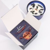 Leo Zodiac Crystal Candle with Gemstone Bracelet Citrine Ginger Fragrance - Blue - image 1