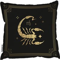 Zodiac Scorpio Horoscope In Black  Gold Outdoor Comfy Cushion - Gold / 60cm - image 1