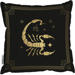 Zodiac Scorpio Horoscope In Black  Gold Outdoor Comfy Cushion - Gold / 60cm - thumbnail 2