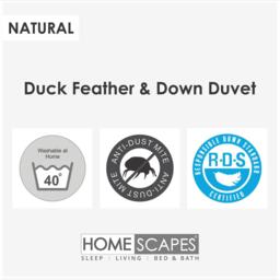 Homescapes Duck Feather and Down Duvet - White / Single / 15 - thumbnail 5
